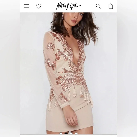 NWT SEQUIN DRESS- HOW LOW CAN YOU GO. Date night, prom, occasion mini sz6 - Picture 1 of 9